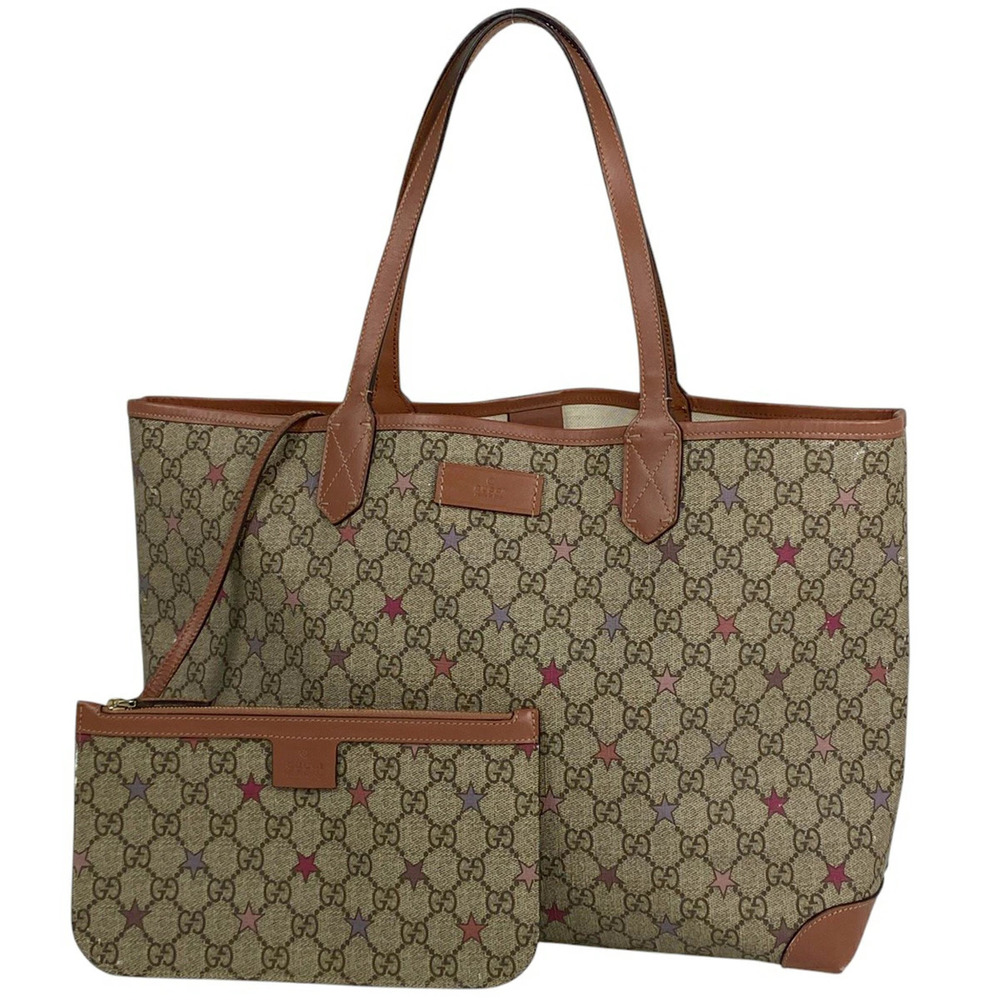 Gucci GG tote bag star Supreme shoulder canvas beige multicolor
